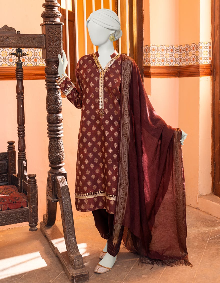 Maroon Lawn Unstitched 3 Piece Dress | Jlawn-S-23-303