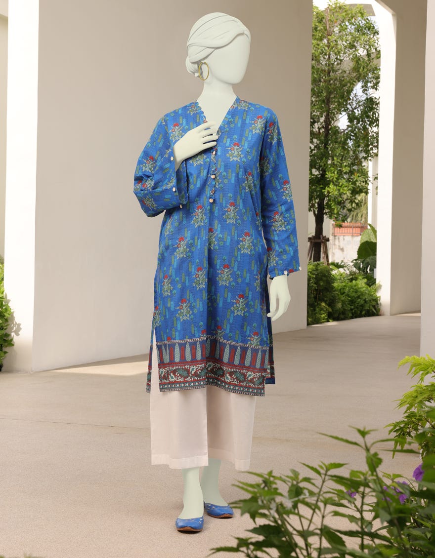 Blue Lawn Women's Kurti | Jjlk-S-Jss-23-304