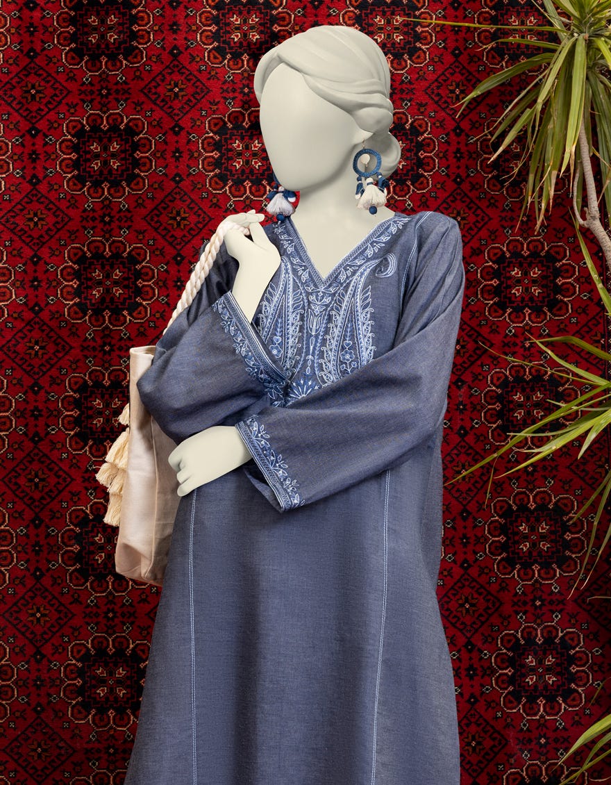 Blue Denim Women's Kurti | Jjlk-W-Jws-23-3050