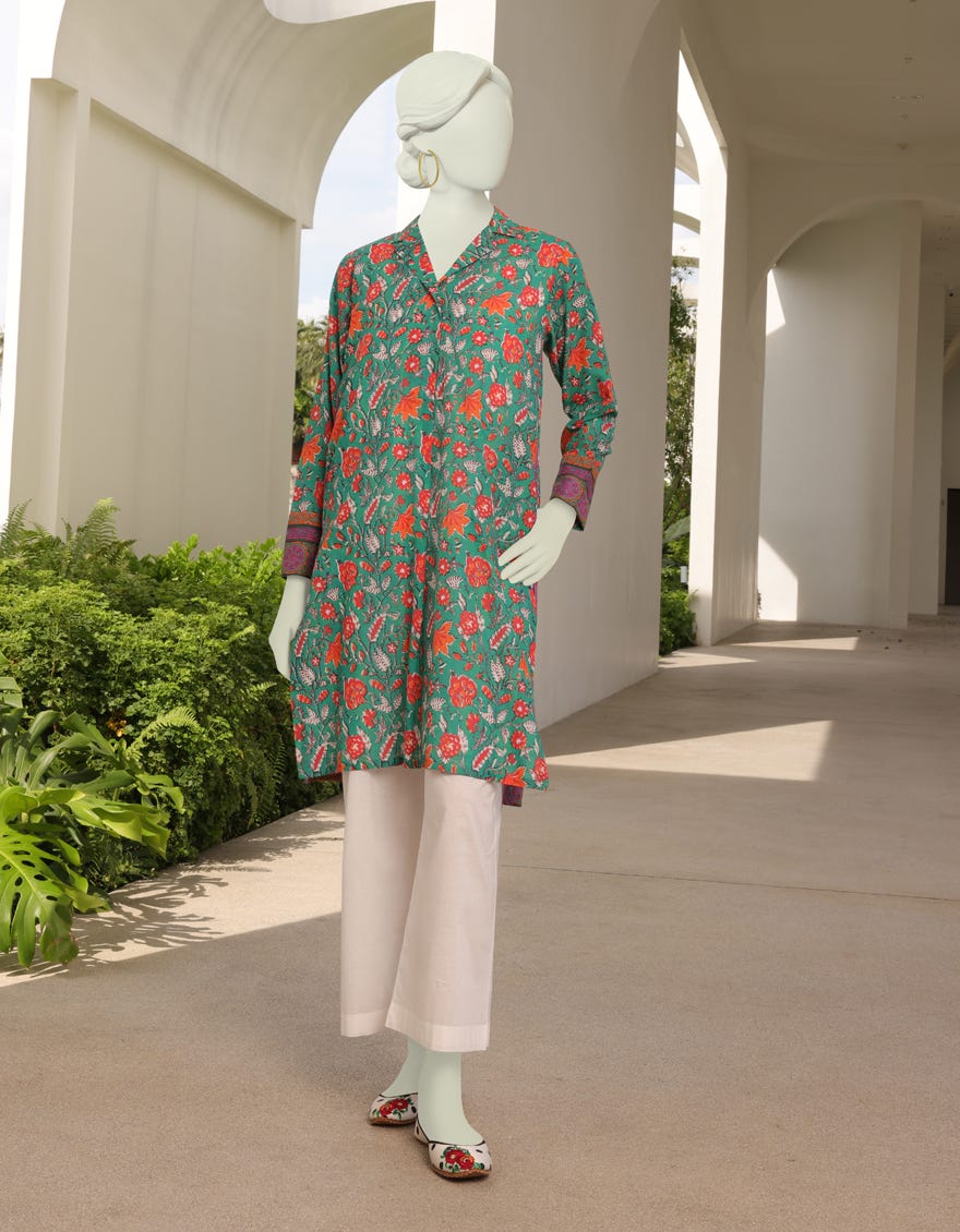 Green Lawn Women's Kurti | Jjlk-S-Jss-23-305