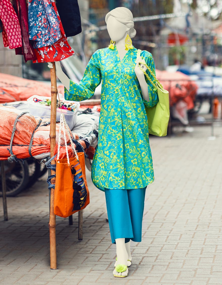 Blue Liminal Women's Kurti | Jjlk-S-Jpws-23-3060