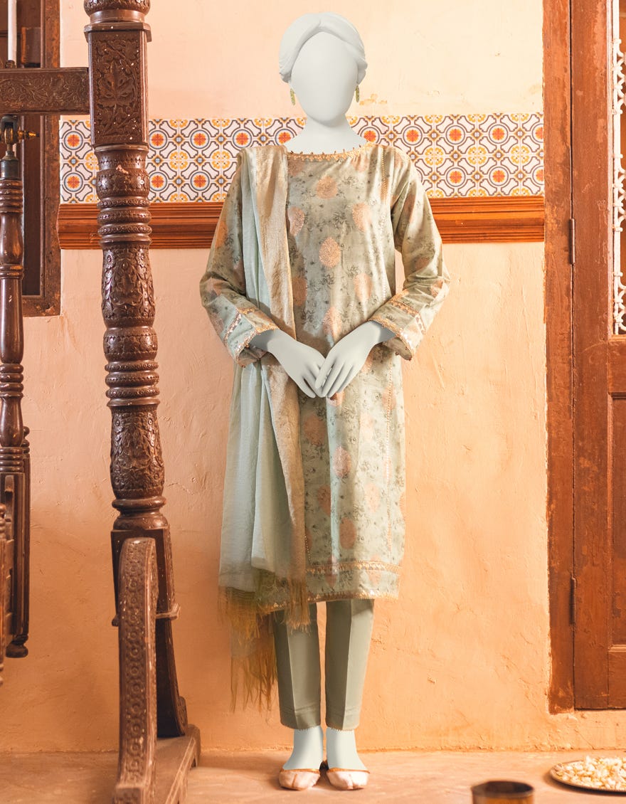 Light Green Lawn Unstitched 3 Piece Dress | Jlawn-S-23-306