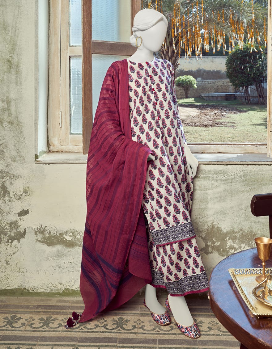 Multicolor Lawn Unstitched 3 Piece Dress | Jlawn-S-23-309