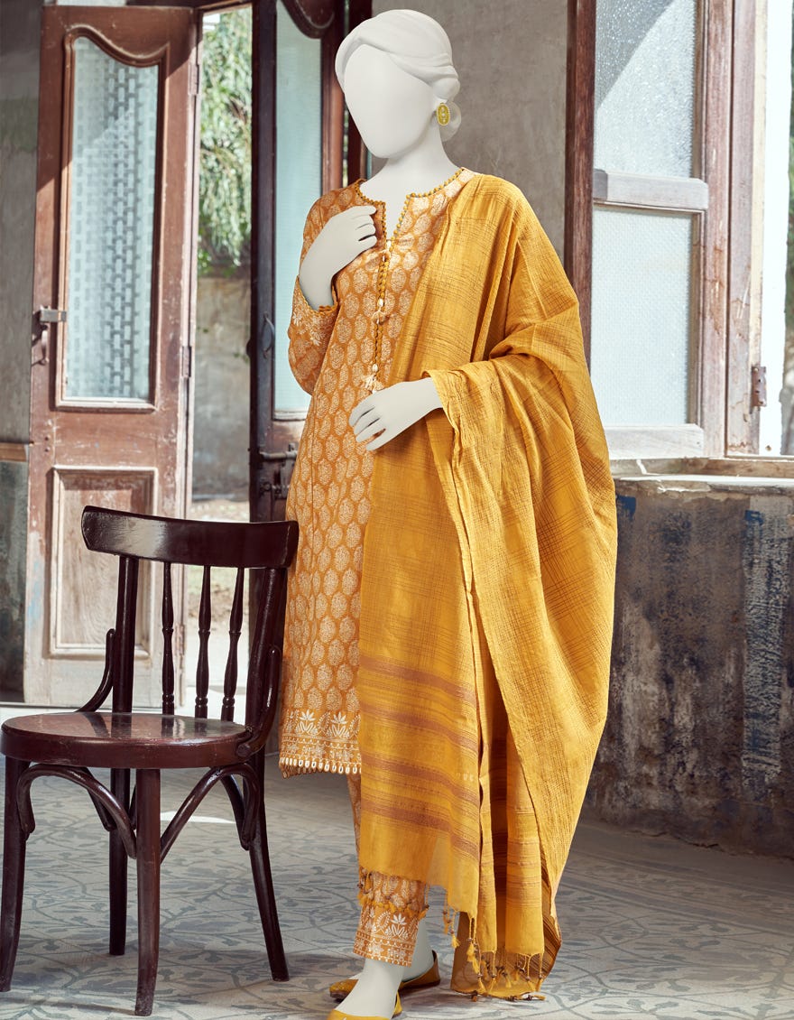 Mustard Lawn Unstitched 3 Piece Dress | Jlawn-S-23-314