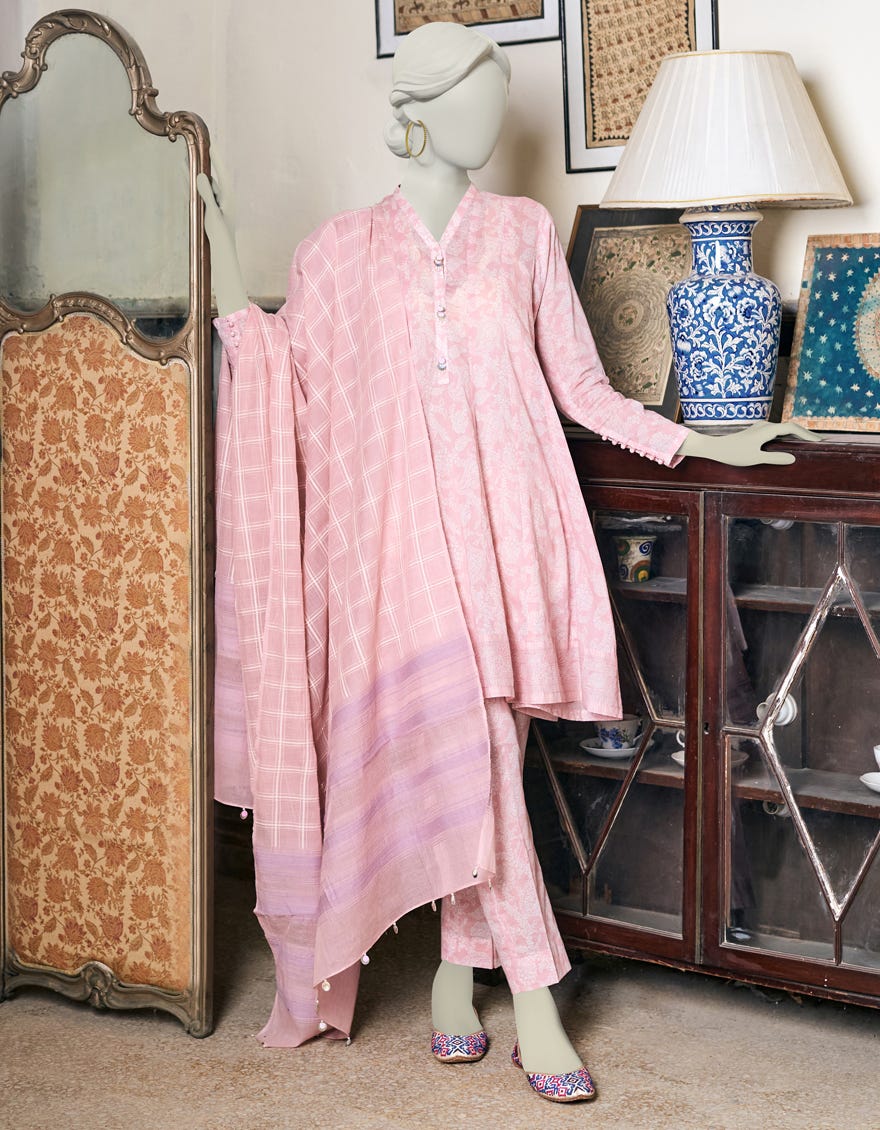 Light Pink Lawn Unstitched 3 Piece Dress | Jlawn-S-23-316