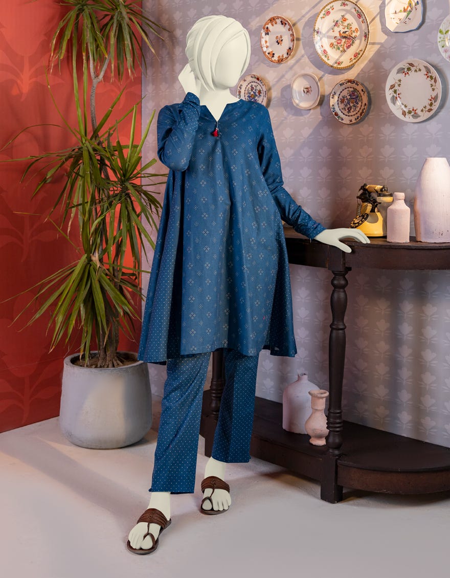 Blue Cambric Teens 2 Piece Stitched | Jygk-W-Jwt-23-3208
