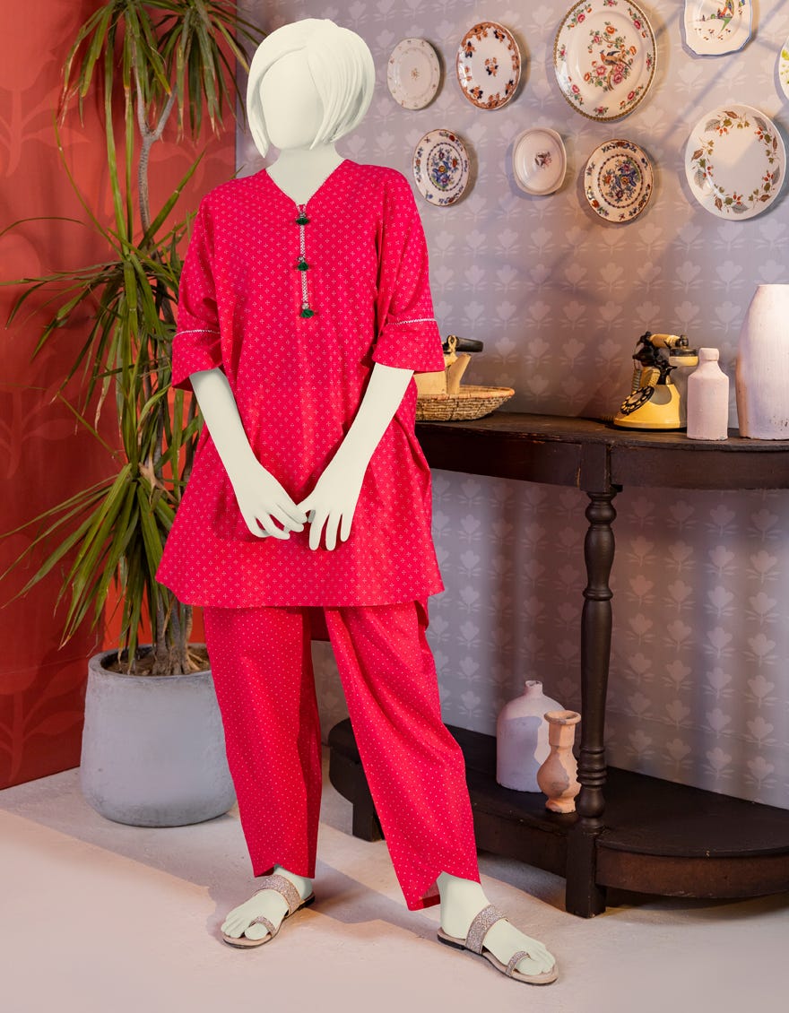 Pink Cambric Teens 2 Piece Stitched | Jygk-W-Jwt-23-3209