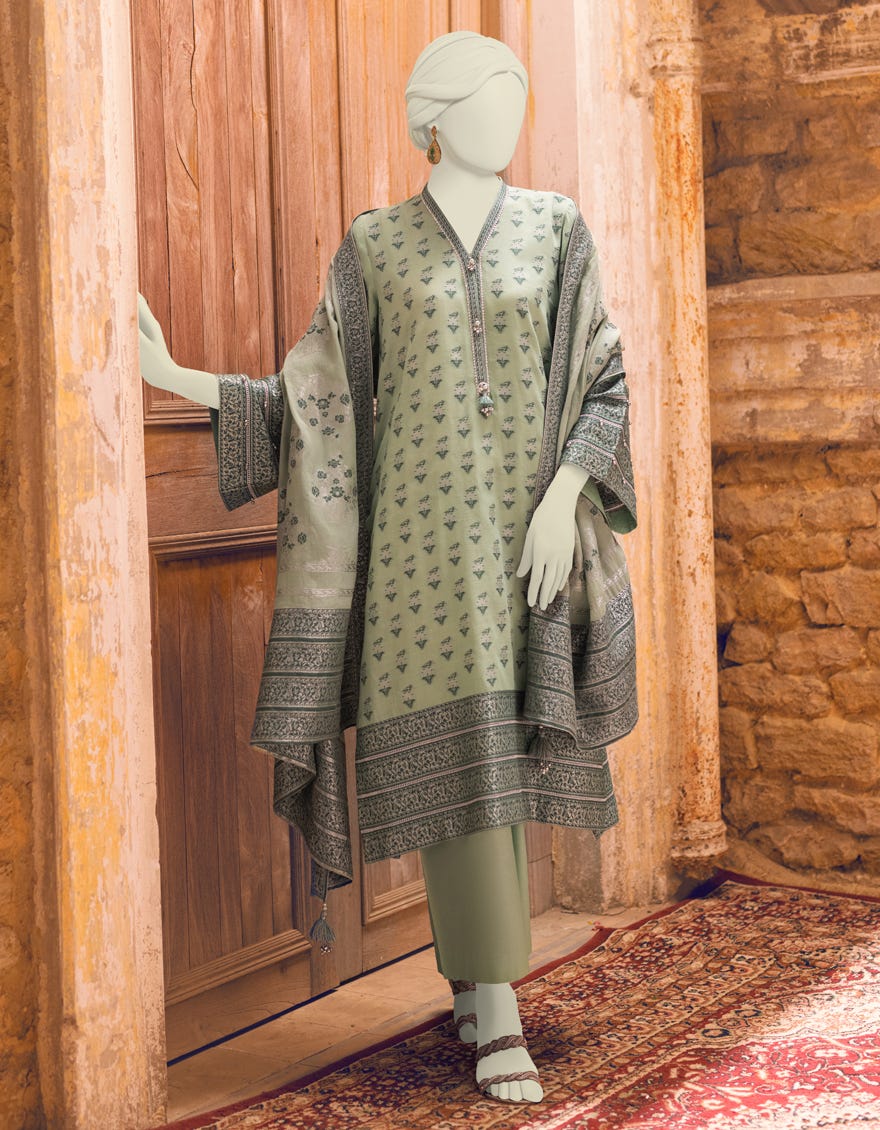 Lime Green Lawn Unstitched 3 Piece Dress | Jlawn-S-23-324