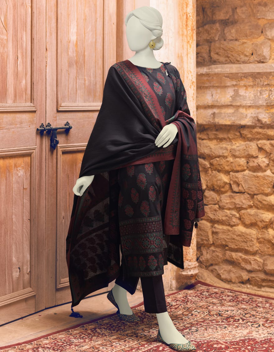 Black Lawn Unstitched 3 Piece Dress | Jlawn-S-23-325