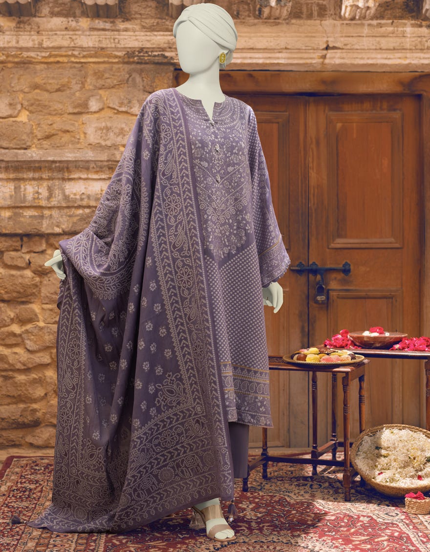 Dark Grey Lawn Unstitched 3 Piece Dress | Jlawn-S-23-328
