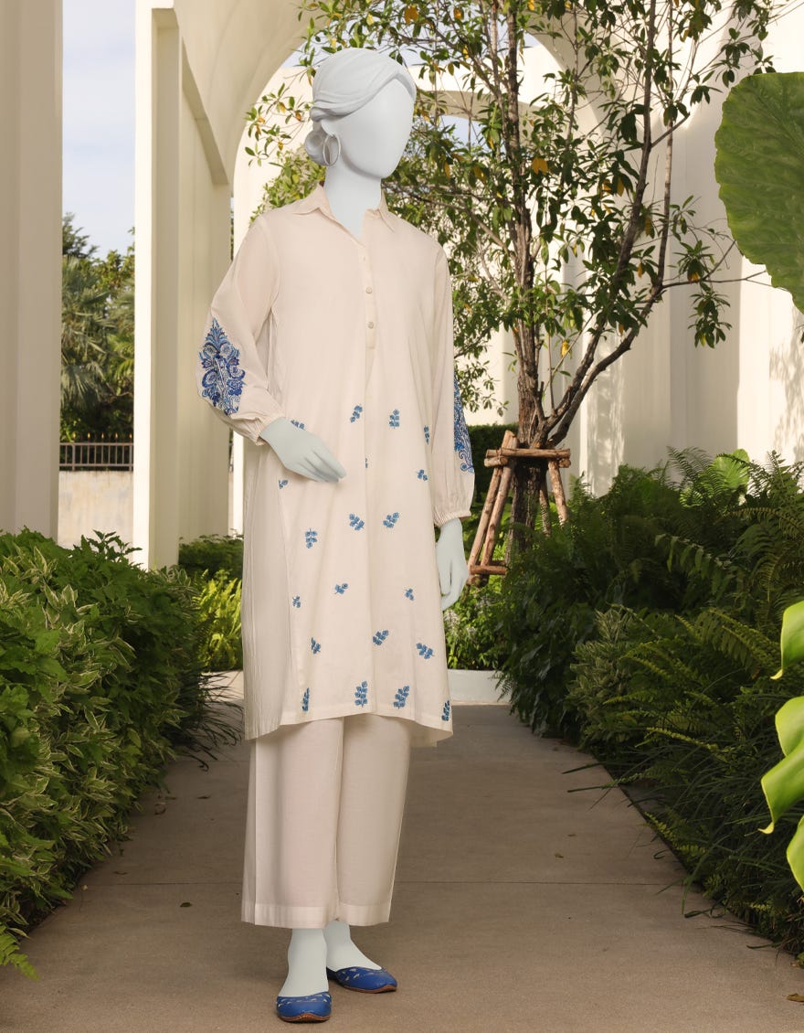 White Lawn Women's Kurti | Jjlk-S-Jss-23-334