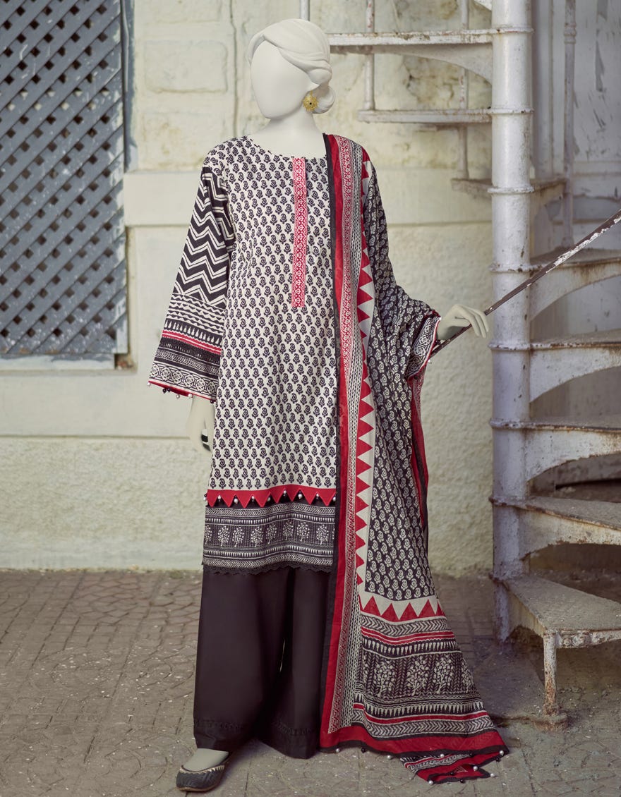 Multicolor Lawn Unstitched 3 Piece Dress | Jlawn-S-23-340