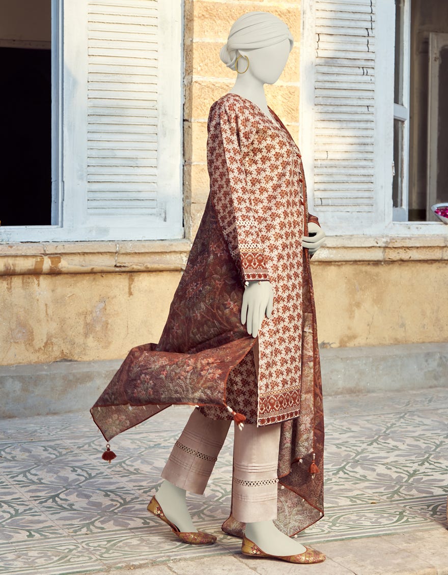 Brown Lawn Unstitched 3 Piece Dress | Jlawn-S-23-342