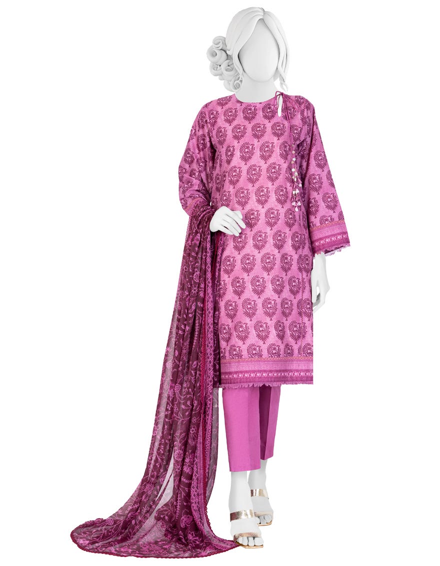 Pink Lawn Unstitched 3 Piece Dress | Jlawn-S-23-347