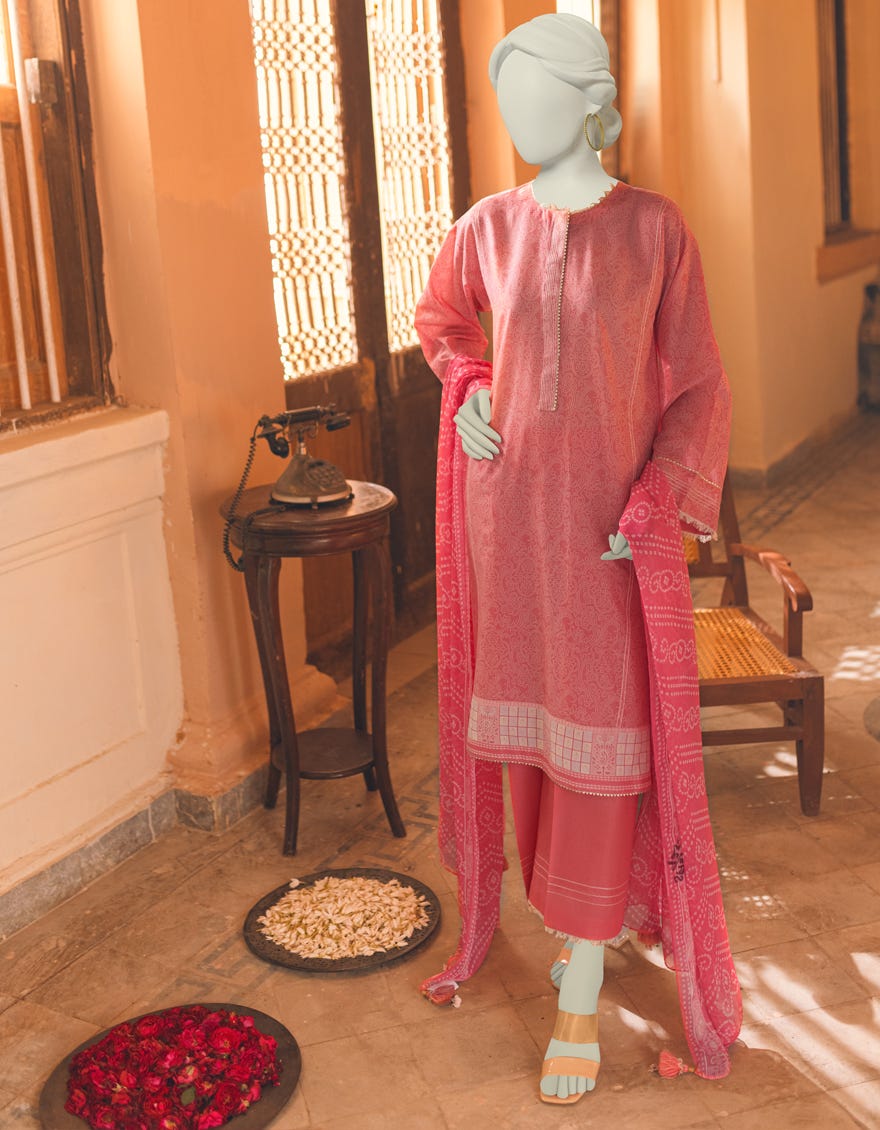 Pink Lawn Unstitched 3 Piece Dress | Jlawn-S-23-350
