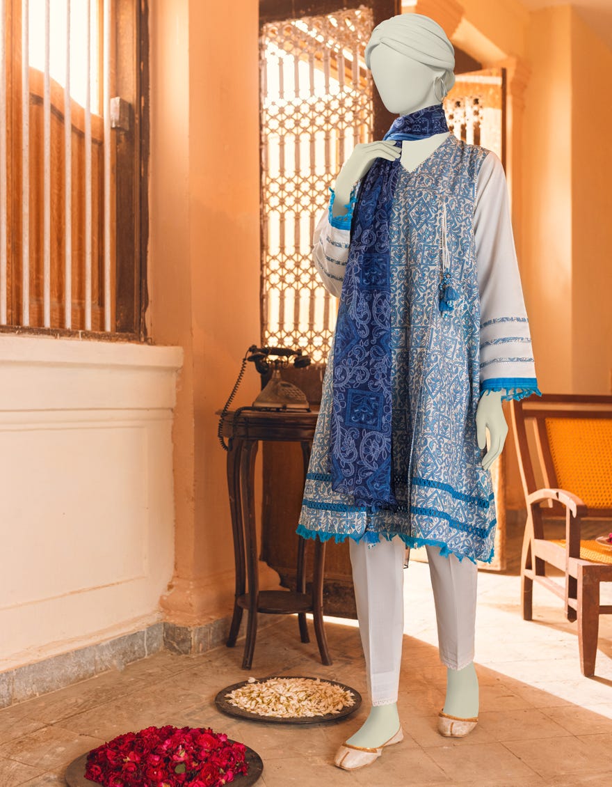 Blue Lawn Unstitched 3 Piece Dress | Jlawn-S-23-351