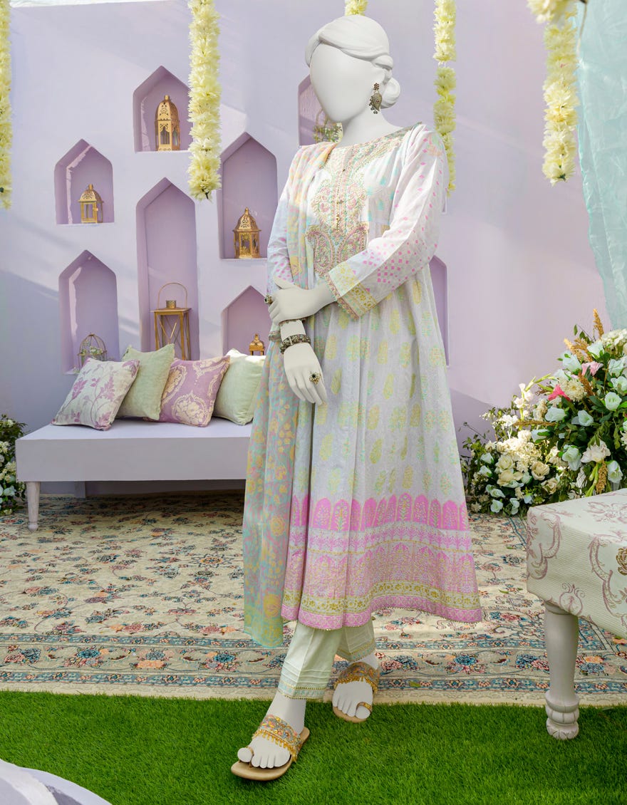 Lilac Lawn 3 Piece Stitched Dress | Jlawn-S-23-363