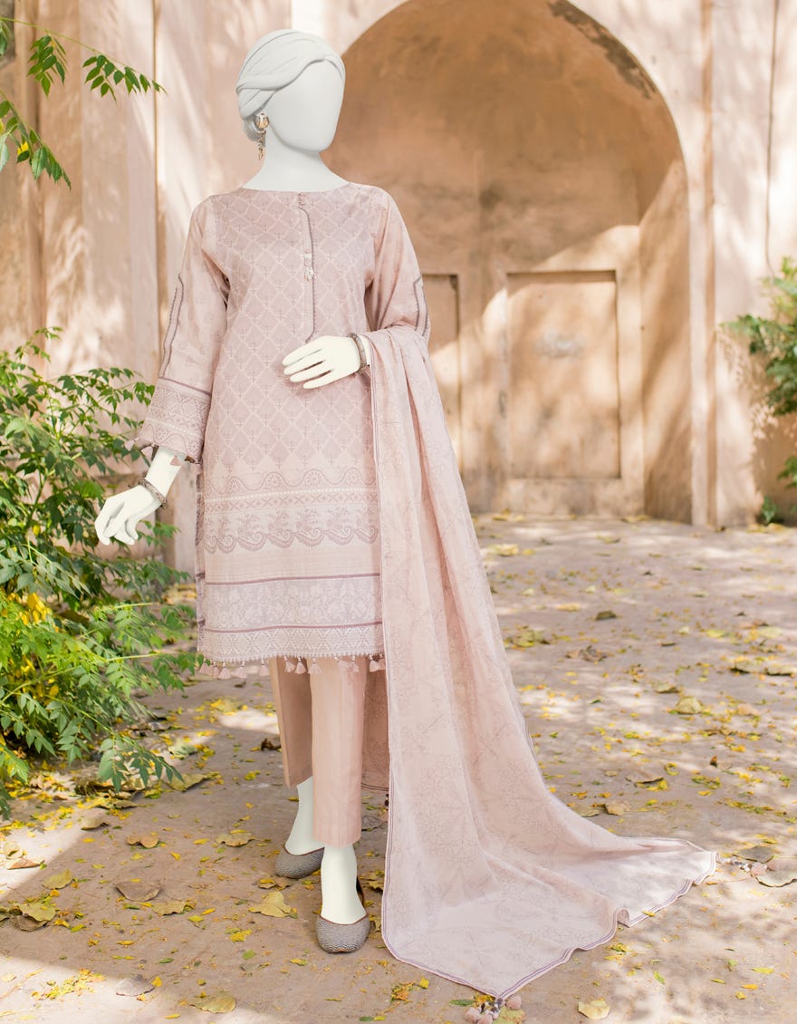 Tea Pink Lawn Unstitched 3 Piece Dress | Jlawn-S-23-396