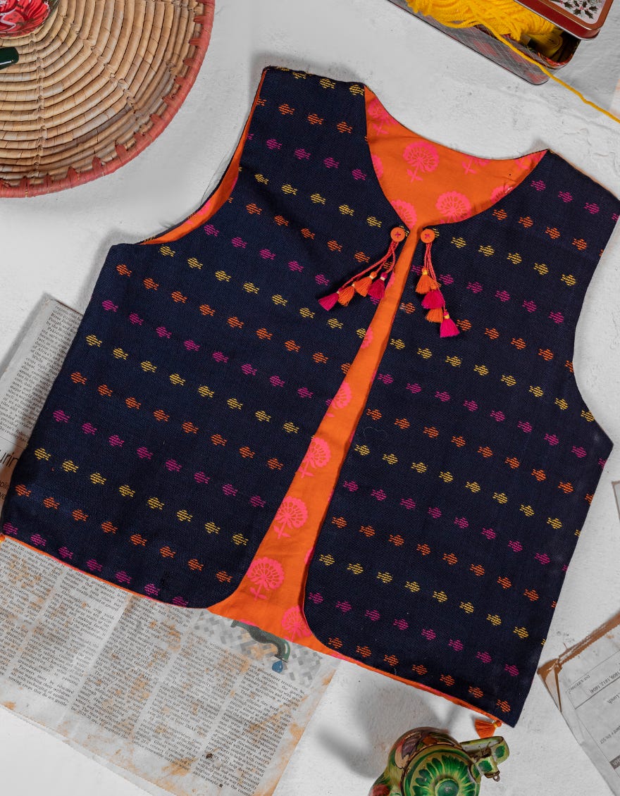 Blue Teens Reversible Koti | Jygk-W-Jwt-23-4016
