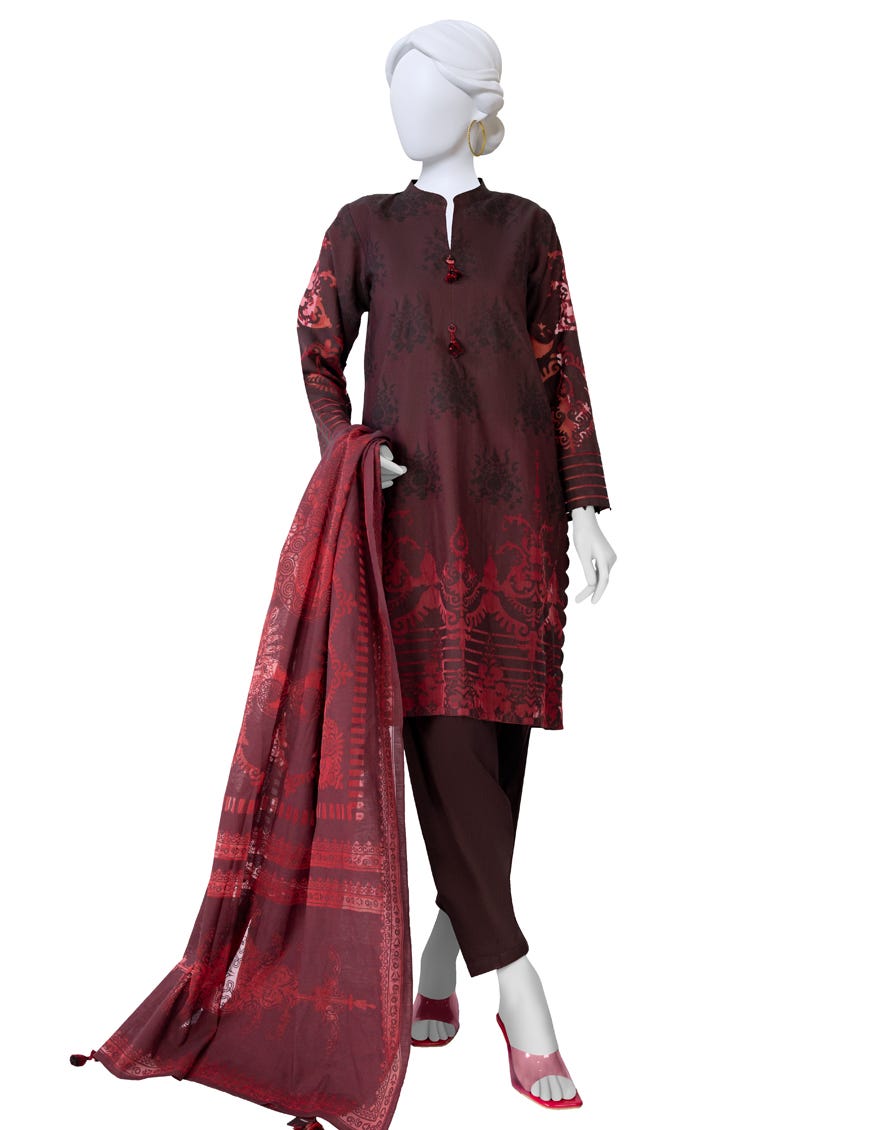 Red Lawn Unstitched 3 Piece Dress | Jlawn-S-23-403 Shaha