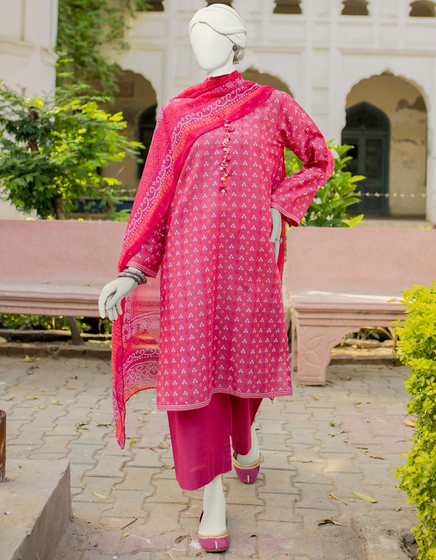 Pink Lawn Unstitched 3 Piece Dress | Jlawn-S-23-406