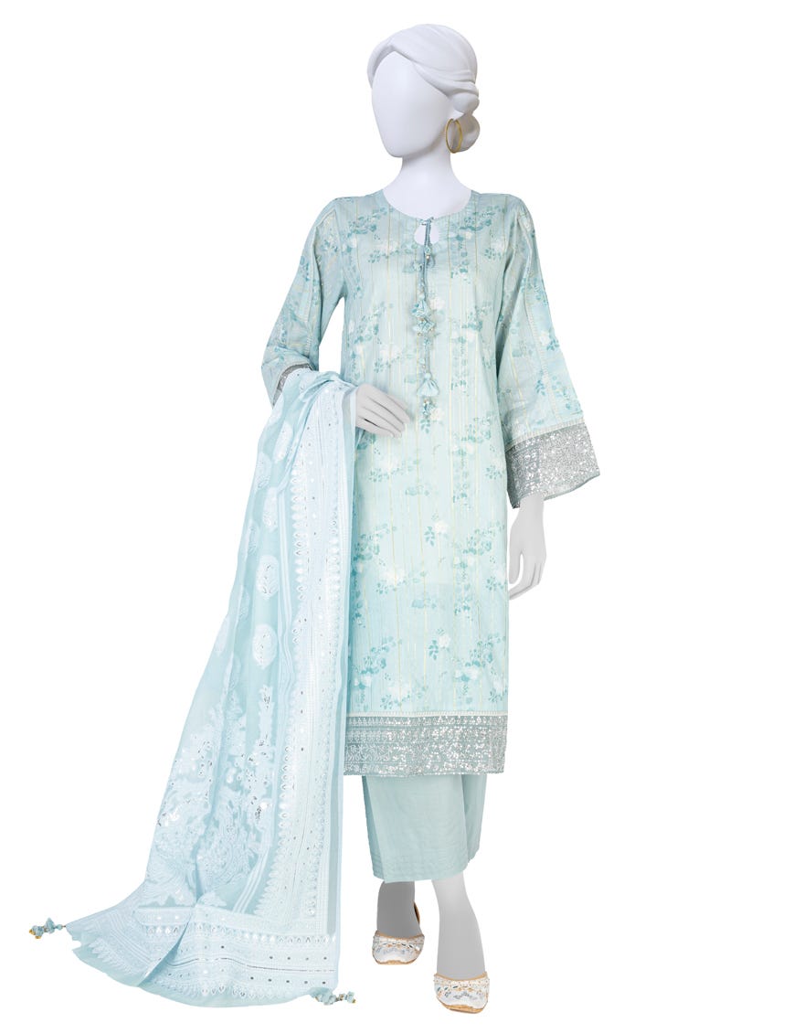 Light Blue Lawn Unstitched 3 Piece Dress | Jlawn-S-23-416