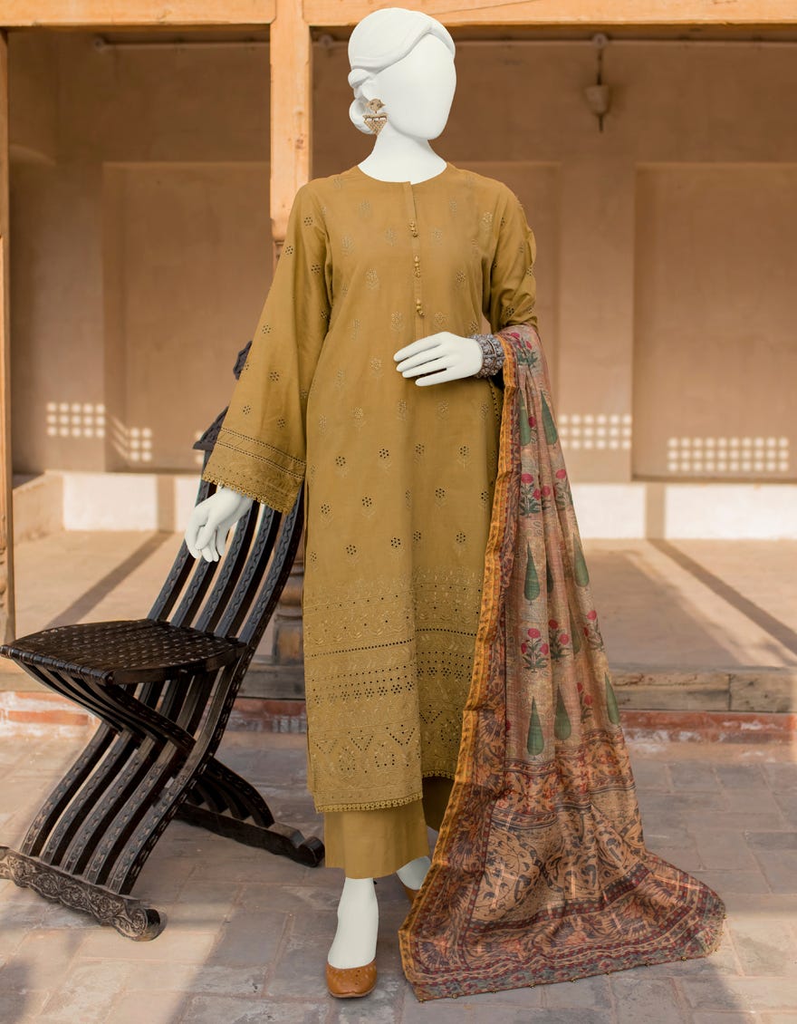 Olive Lawn Unstitched 3 Piece Dress | Jlawn-S-23-420