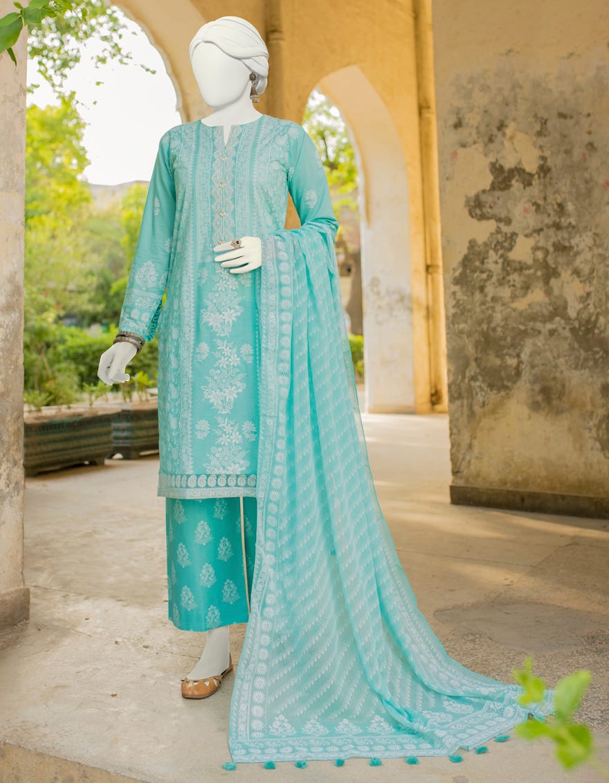 Turquoise Lawn Unstitched 3 Piece Dress | Jlawn-S-23-424
