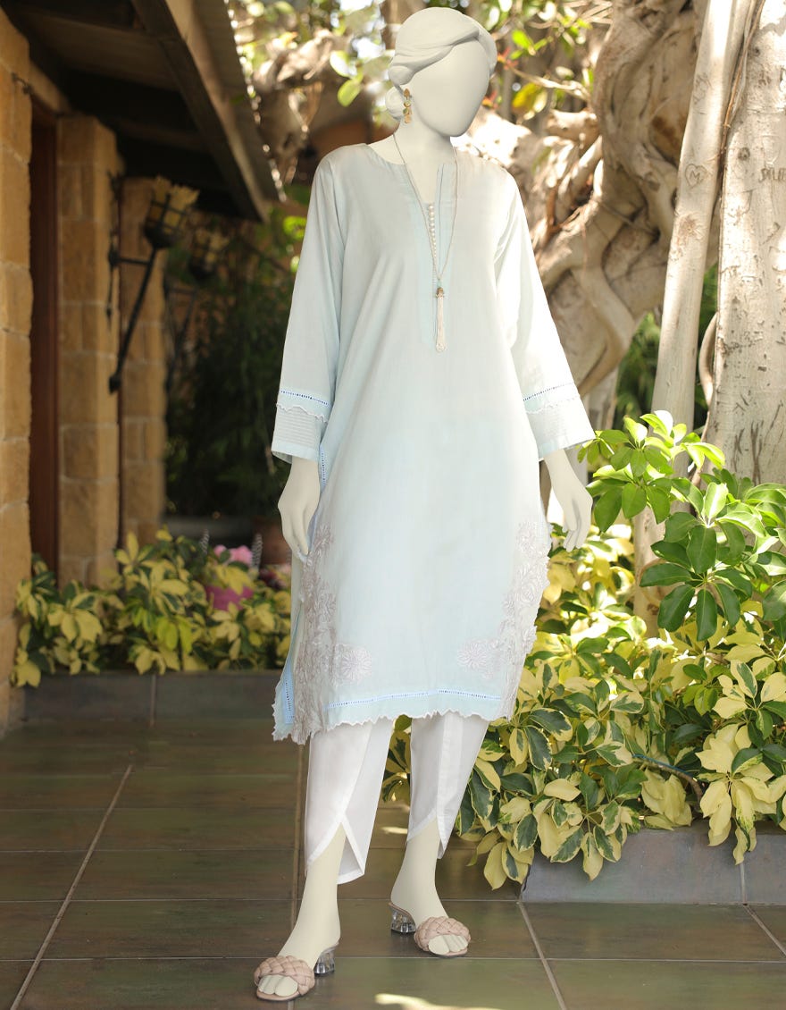 Blue Dyed Women's Kurti | Jjlk-S-Jss-23-427