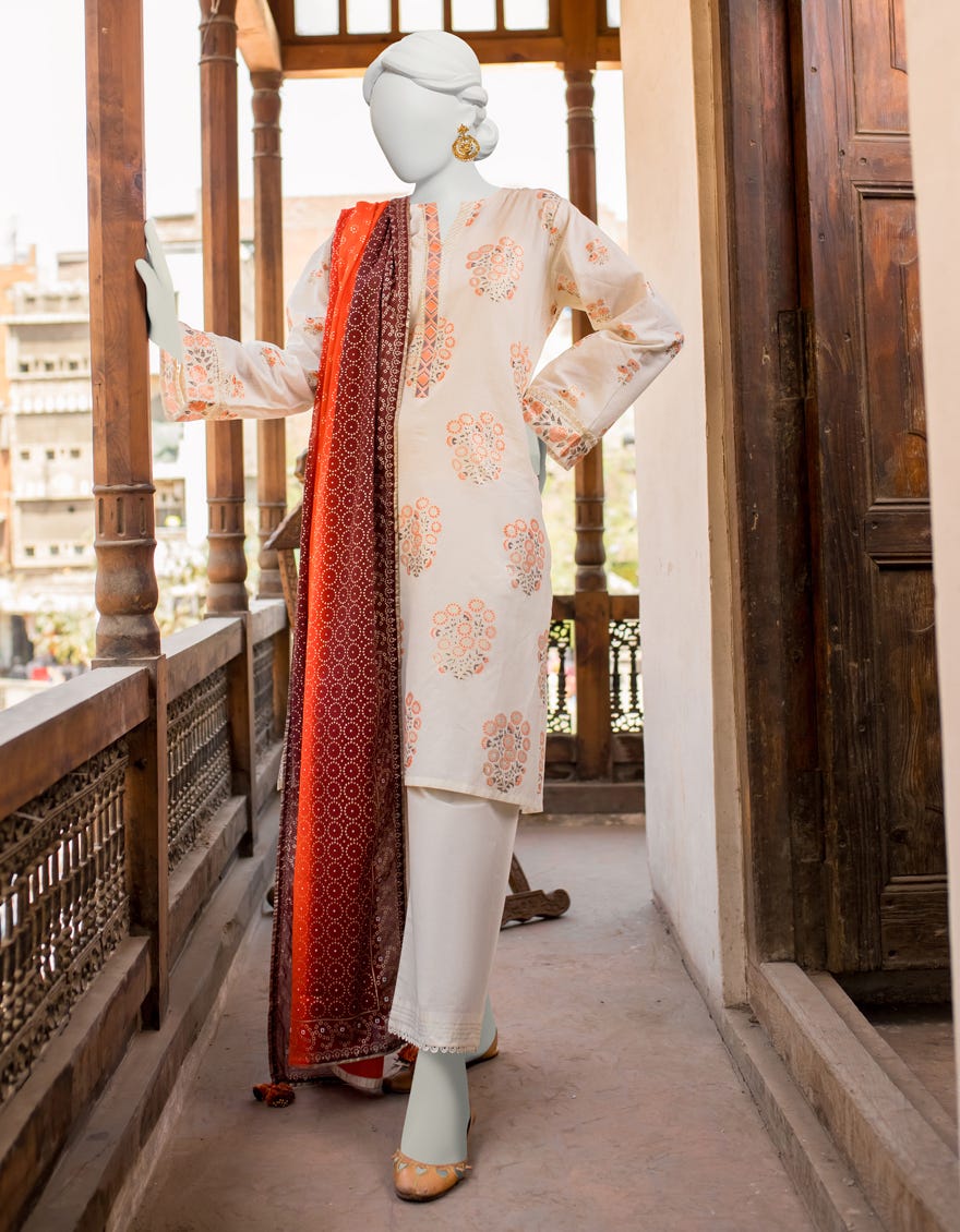 White Lawn Unstitched 3 Piece Dress | Jlawn-S-23-430