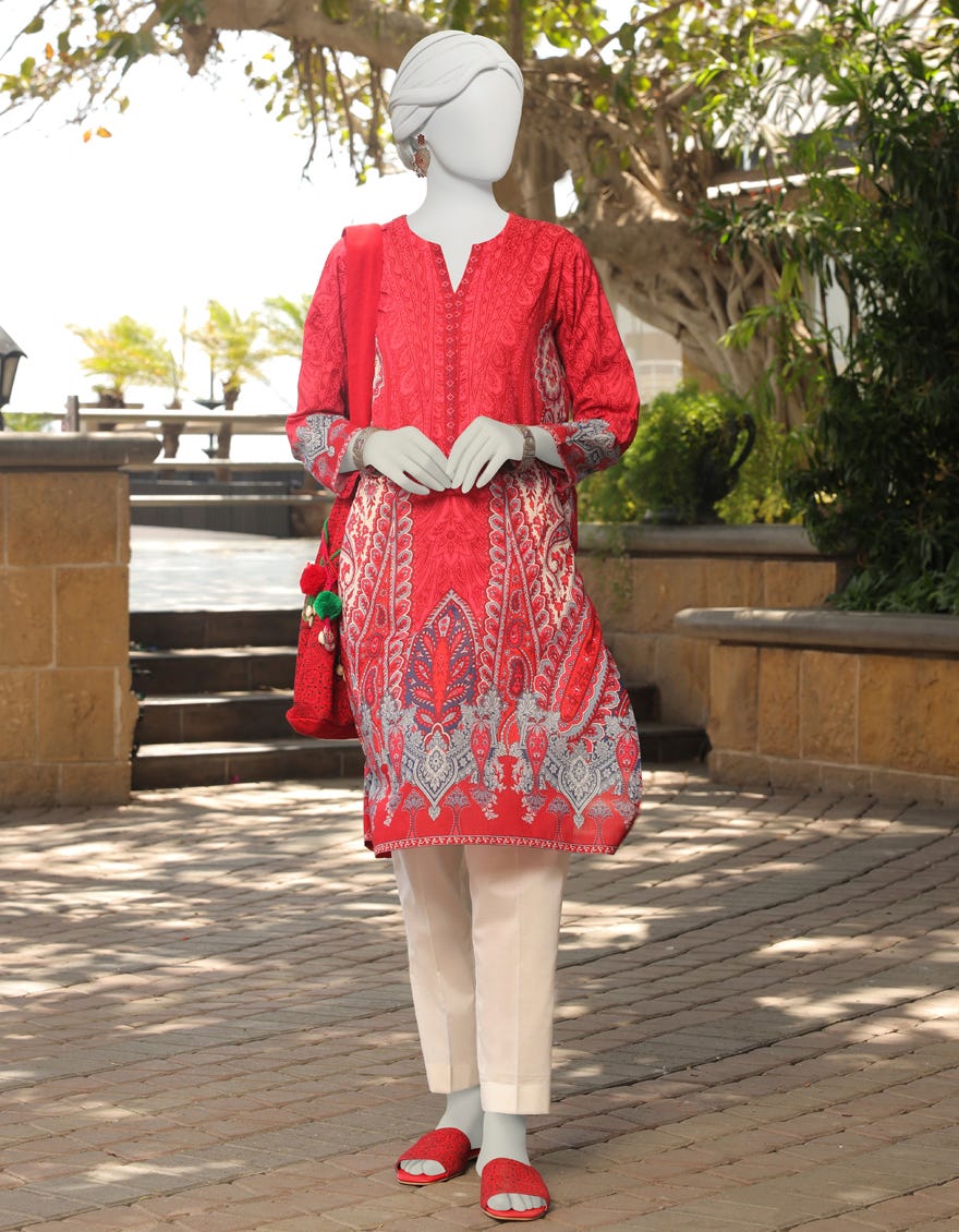 Red Lawn Women's Kurti | Jjlk-S-Jss-23-435