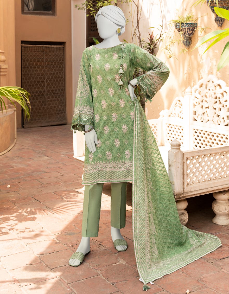 Green Lawn Unstitched 3 Piece Dress | Jlawn-S-23-438