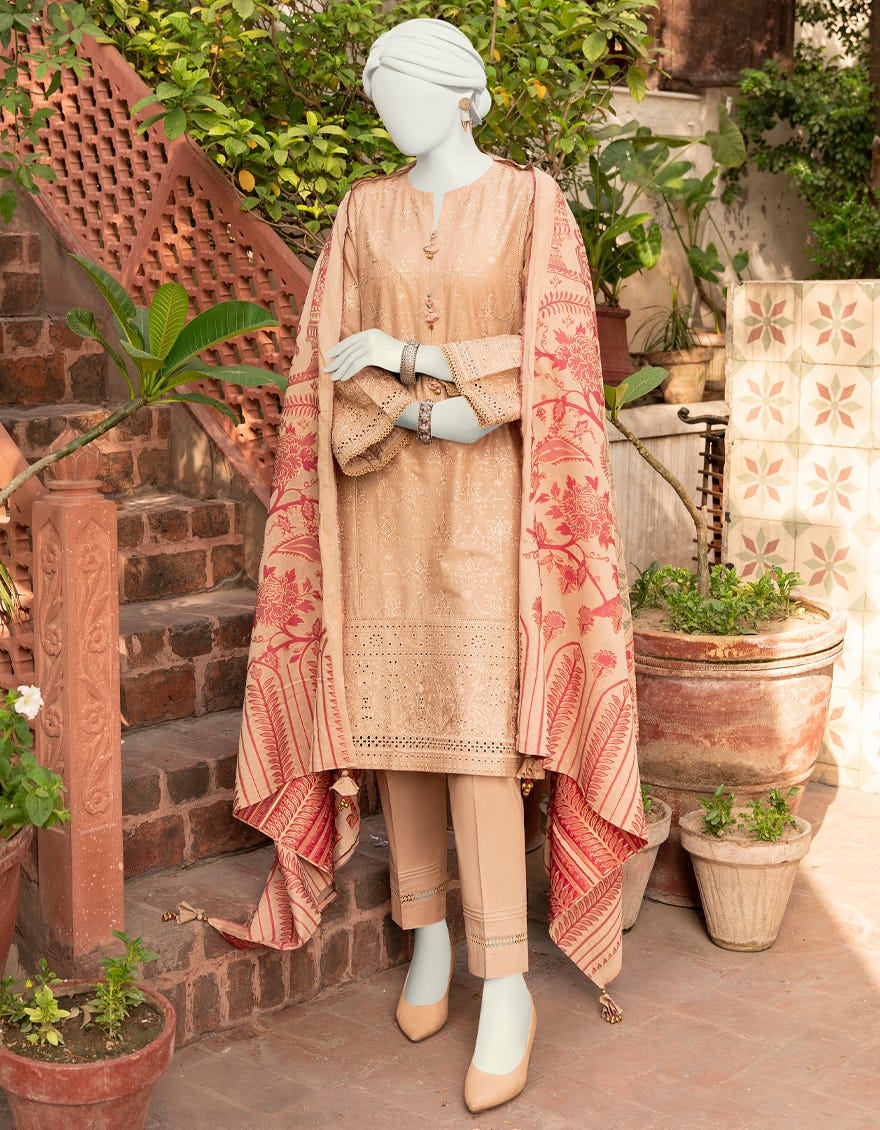 Beige Lawn Unstitched 3 Piece Dress | Jlawn-S-23-442