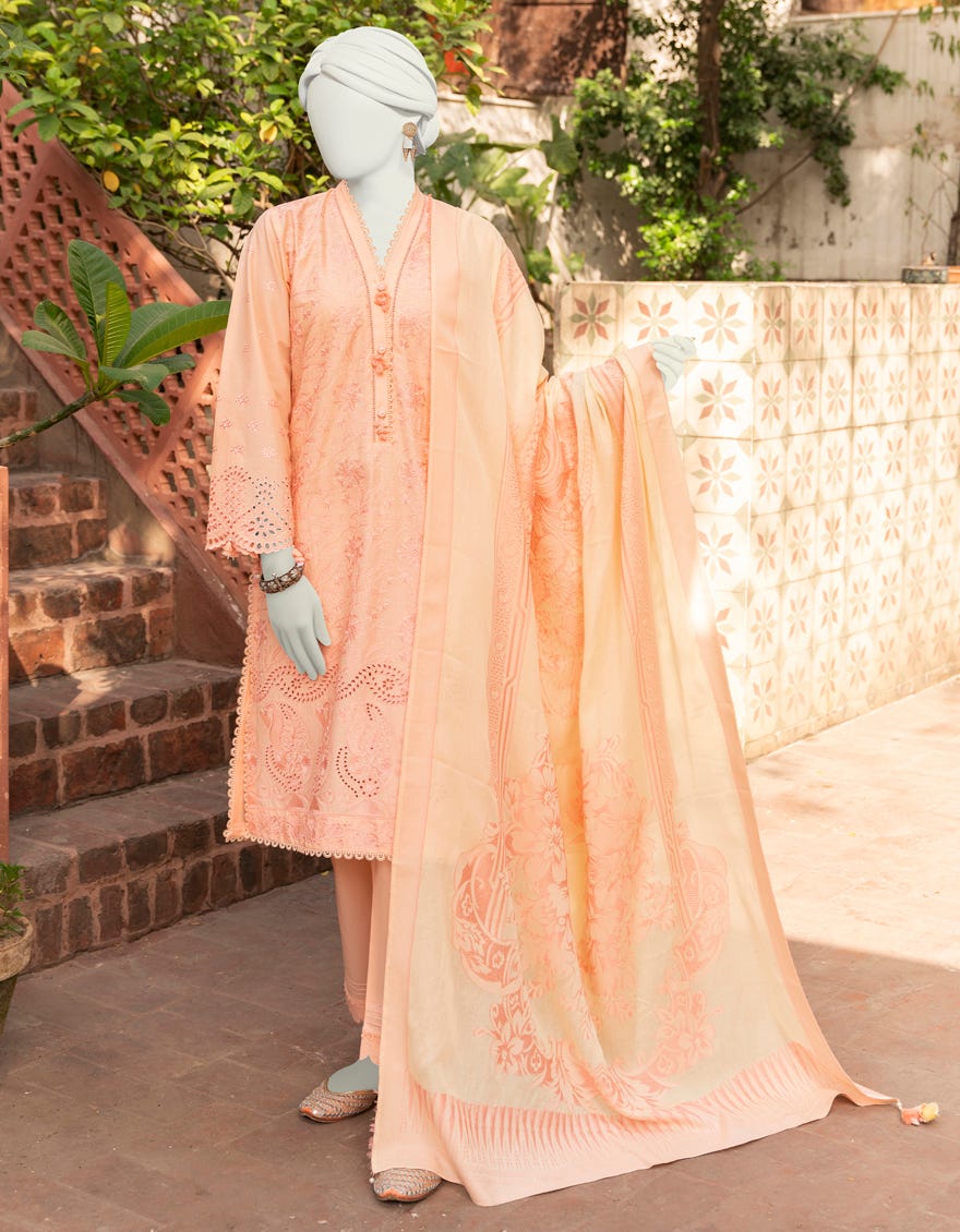 Tea Pink Lawn Unstitched 3 Piece Dress | Jlawn-S-23-445