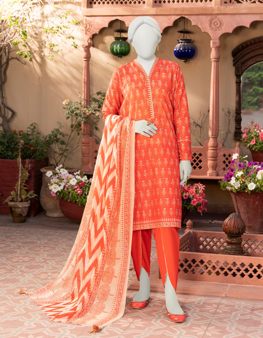 Orange Lawn Unstitched 3 Piece Dress | Jlawn-S-23-447