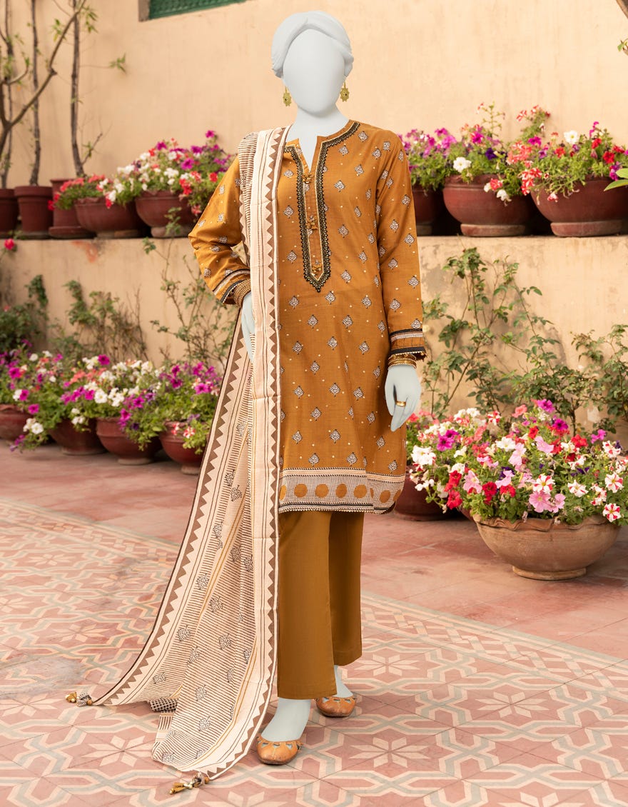 Mehndi Lawn Unstitched 3 Piece Dress | Jlawn-S-23-449