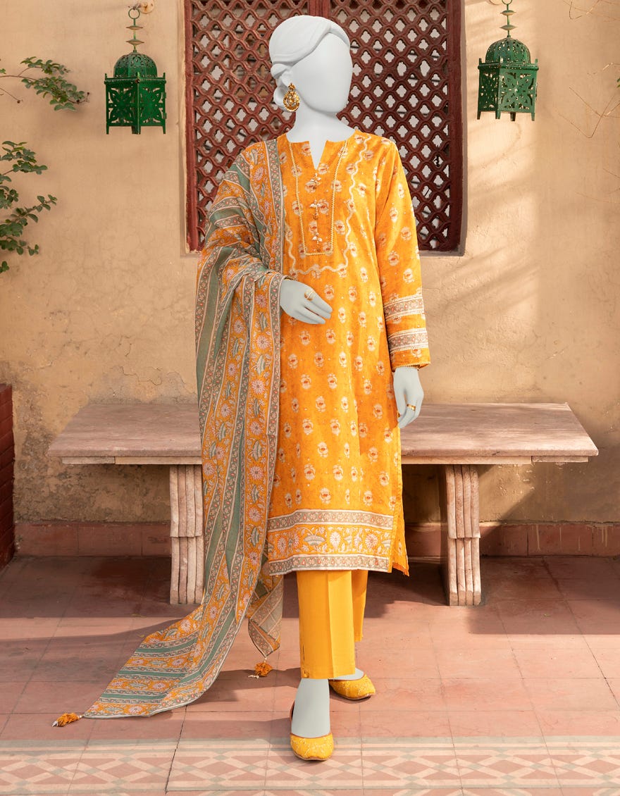 Mustard Lawn Unstitched 3 Piece Dress | Jlawn-S-23-451