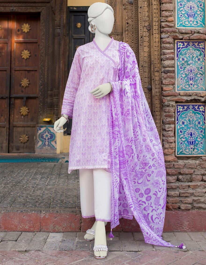 Light Purple Lawn Unstitched 3 Piece Dress | Jlawn-S-23-455