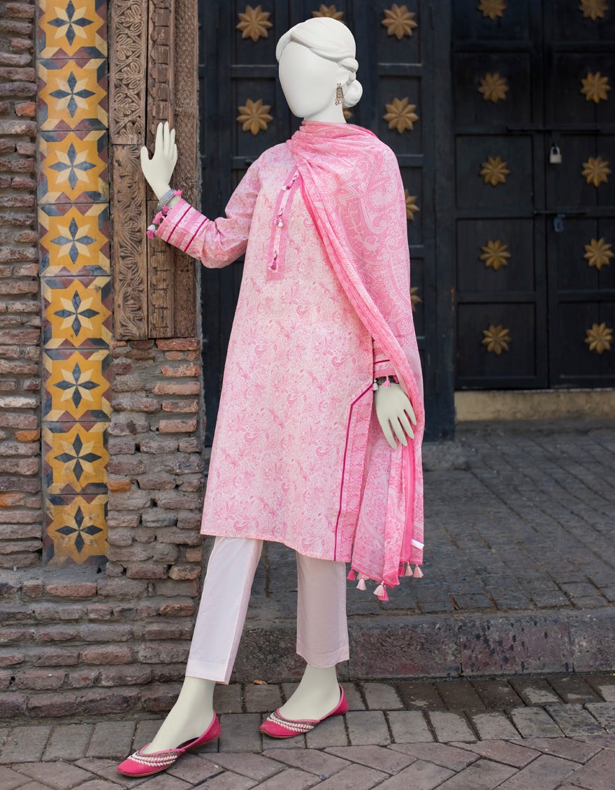 Pink Lawn Unstitched 3 Piece Dress | Jlawn-S-23-457
