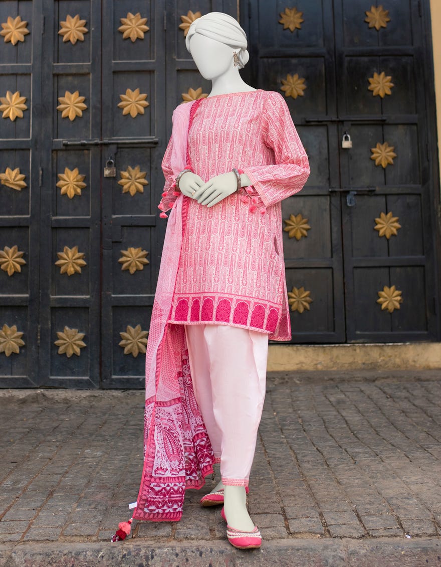 Pink Lawn Unstitched 3 Piece Dress | Jlawn-S-23-461