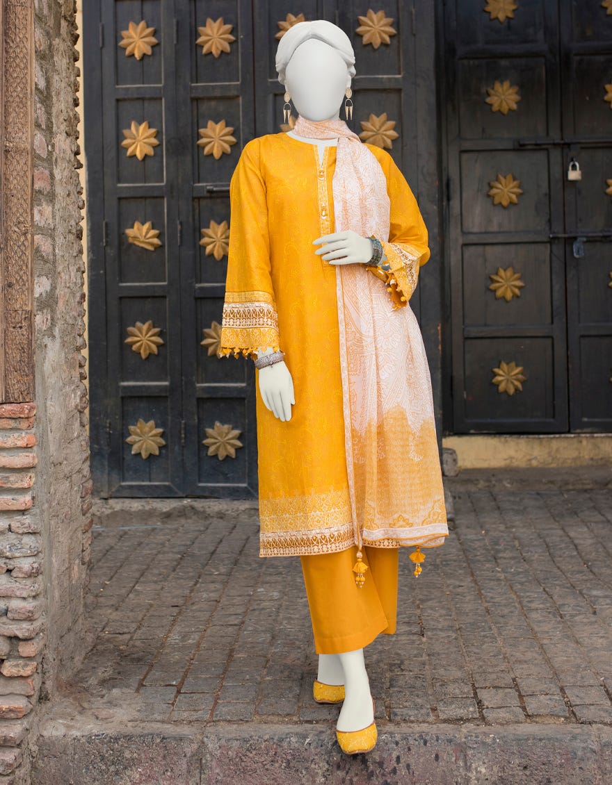 Mustard Lawn Unstitched 3 Piece Dress | Jlawn-S-23-462