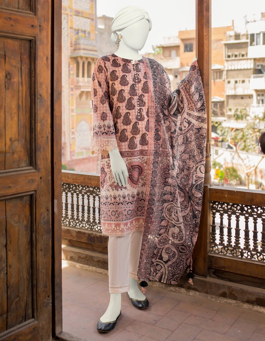 Pink Lawn Unstitched 3 Piece Dress | Jlawn-S-23-463
