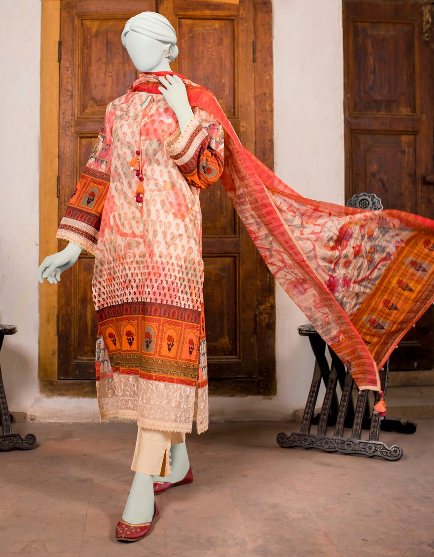 Multicolor Lawn Unstitched 3 Piece Dress | Jlawn-S-23-465