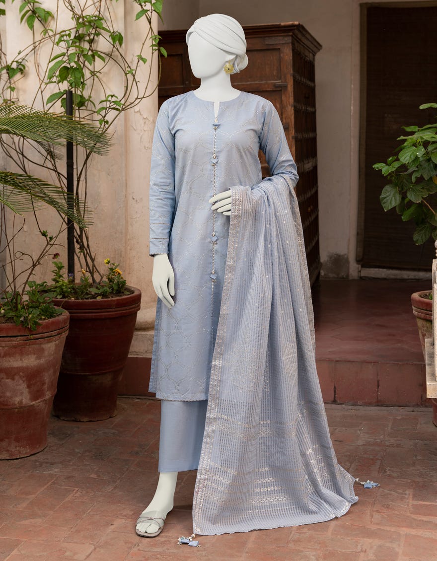 Sky Blue Lawn Unstitched 3 Piece Dress | Jlawn-S-23-472