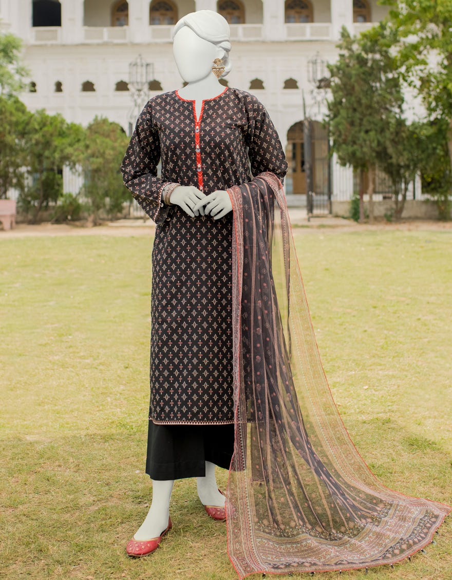 Black Lawn Unstitched 3 Piece Dress | Jlawn-S-23-482