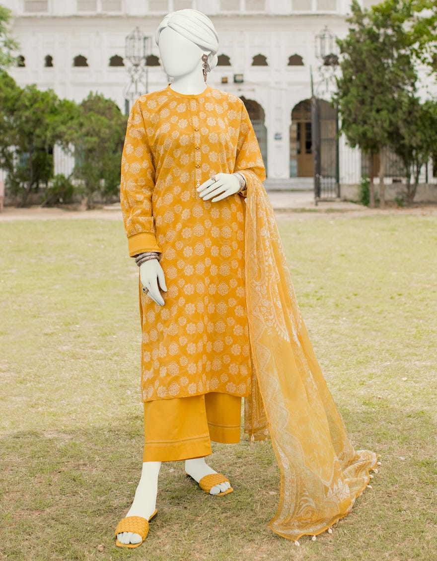 Mustard Lawn Unstitched 3 Piece Dress | Jlawn-S-23-486