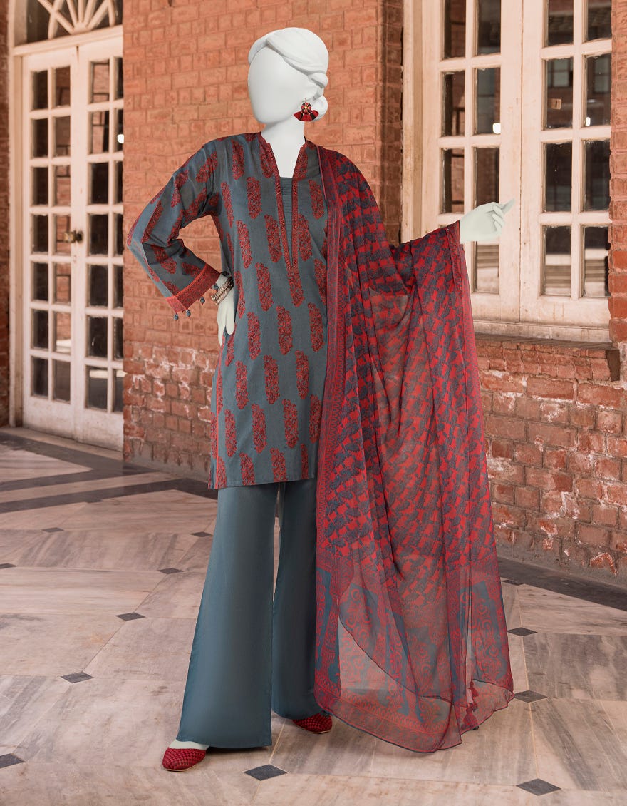 Green Lawn Unstitched 3 Piece Dress | Jlawn-S-23-490 Phool Kaliyan-4