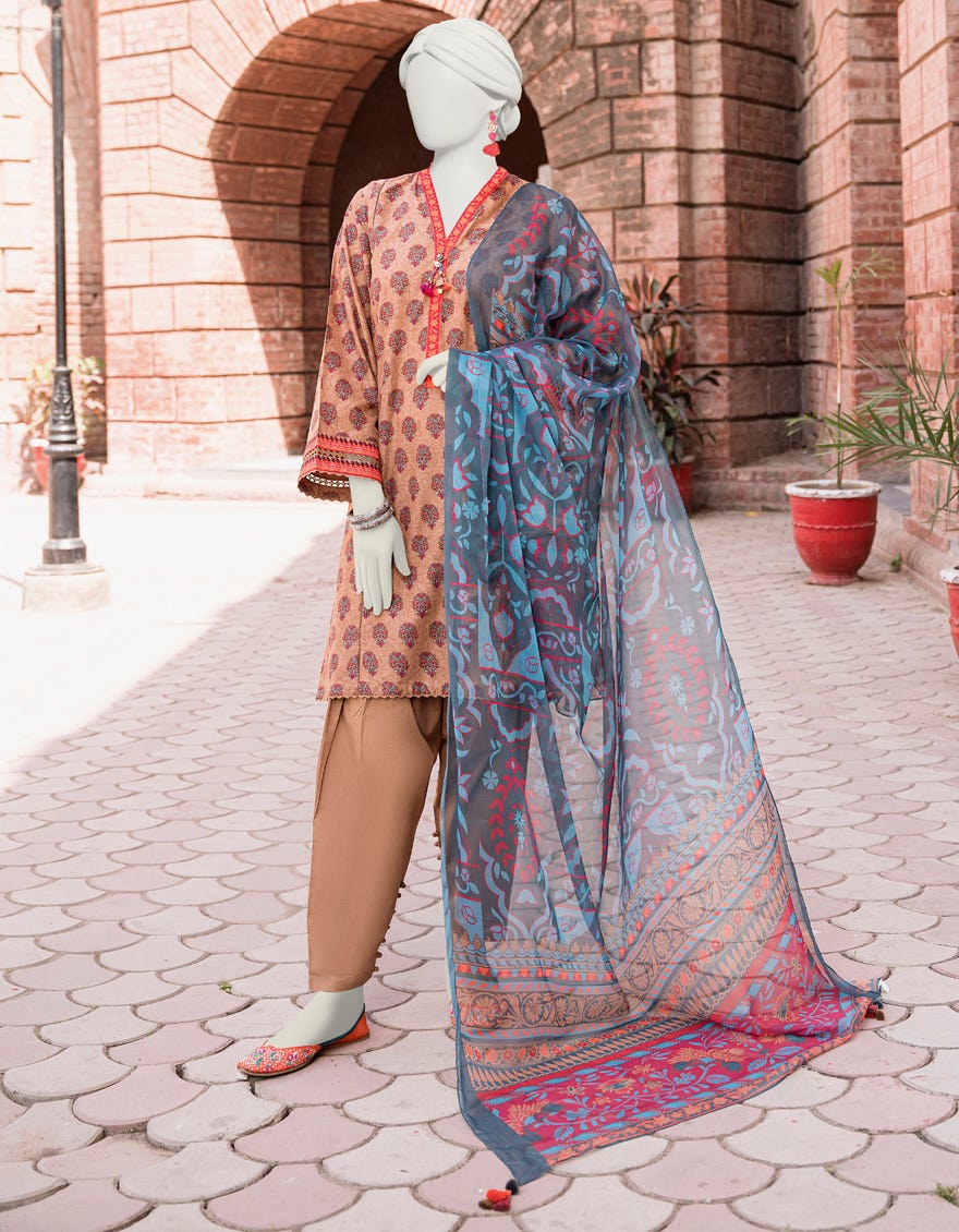 Beige Lawn Unstitched 3 Piece Dress | Jlawn-S-23-491