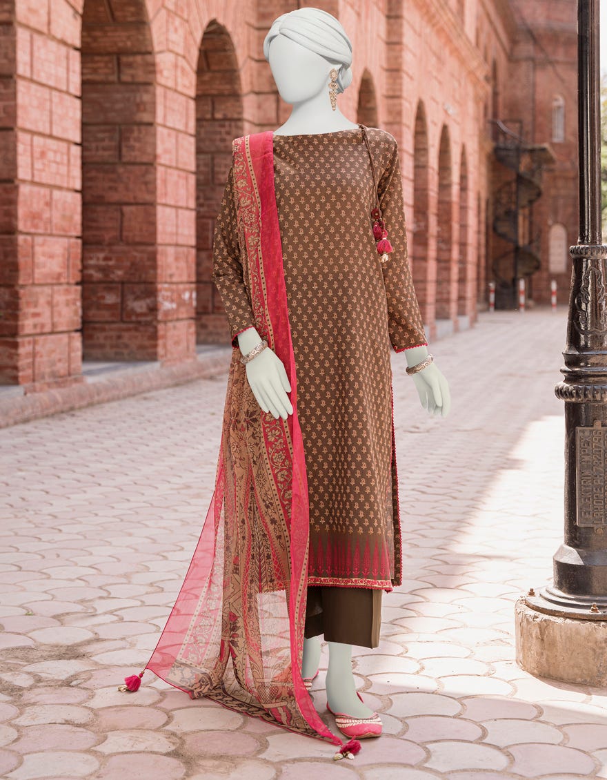 Dark Green Lawn Unstitched 3 Piece Dress | Jlawn-S-23-493