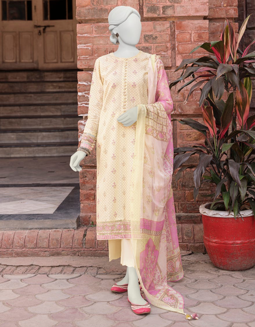 Lime Green Lawn Unstitched 3 Piece Dress | Jlawn-S-23-494 Phool Kaliyan-8